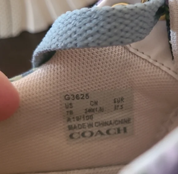 Coach Floral Blue Platform Lace-Up Sneakers for Women - Picture 4 of 6